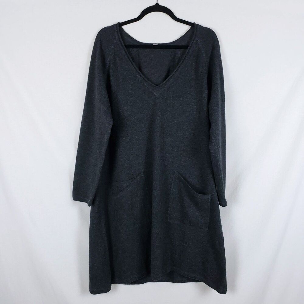 J. Jill Wool Cashmere Sweater Dress Womens L Petite Lagenlook Minimalist Capsule